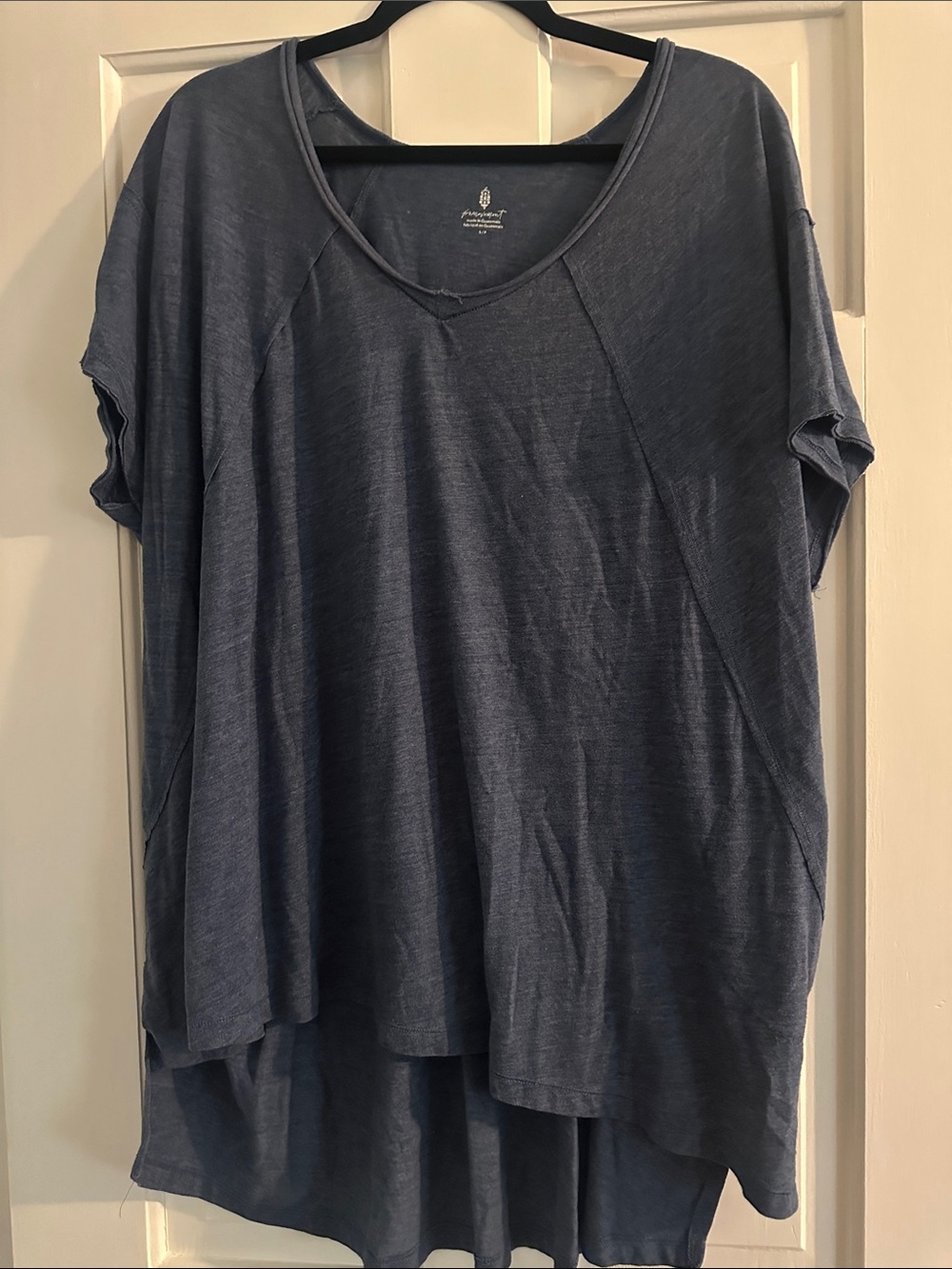 Free People Oversized Navy Short-Sleeve Tunic